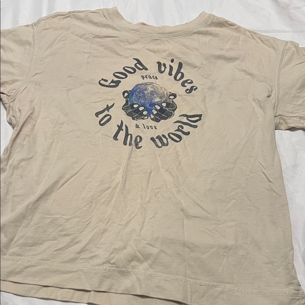 Old Navy Beige 'Good Vibes' Graphic Tee